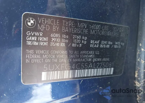 2010 BMW X6 xDrive35I z USA, uszkodzony, nr VIN 5UXFG4C55AL225081